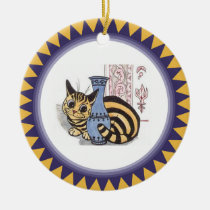 Louis Wain Cat Behind a Vase Artwork ornaments