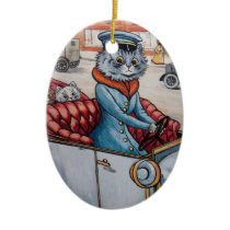 Louis Wain Cat Chaffeur Christmas Ornament