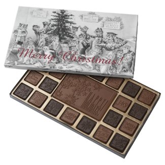 Louis Wain Christmas Chocolates - Vintage Cats 45 Piece Box Of Chocolates