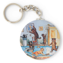 LOUIS WAIN'S FUNNY SPRING CLEANING CATS KEY CHAINS