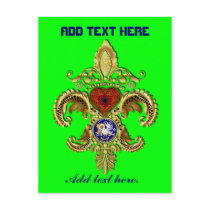 Louisiana Bicentennial Flor de lis View Hints Post Card