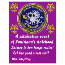 Louisiana Bicentennial  Mardi Gras Party See Notes Full Color Flyer