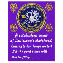 Louisiana Bicentennial  Mardi Gras Party See Notes Full Color Flyer