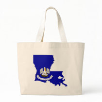 Louisiana Flag Map Canvas Bag
