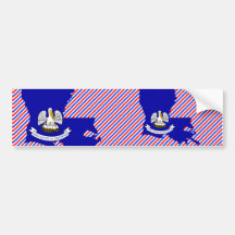 Louisiana Flag Map Bumper Sticker