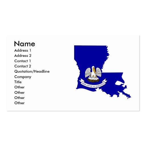 Louisiana Flag Map Business Card (front side)
