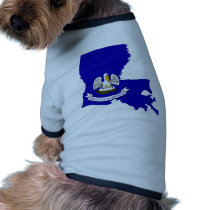Louisiana Flag Map Doggie Tshirt