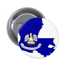 Louisiana Flag Map Pinback Button
