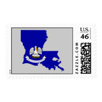 Louisiana Flag Map Stamp