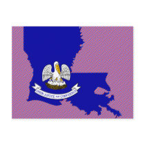 Louisiana Flag Map Post Card