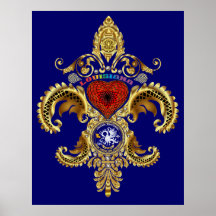 Louisiana Fleur De Lis Bicentennial Print