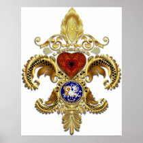Louisiana Fleur De Lis With Shadow Print