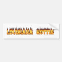 Louisiana Hottie Fire and Flames Bumper Sticker