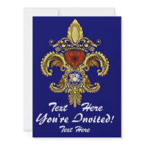 Louisiana Inivitations  Over 50 Colors Custom Invitation