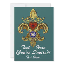 Louisiana Inivitations  Over 50 Colors Personalized Announcement