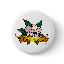Louisiana Magnolia buttons by GeographyTees Louisiana Magnolia buttons