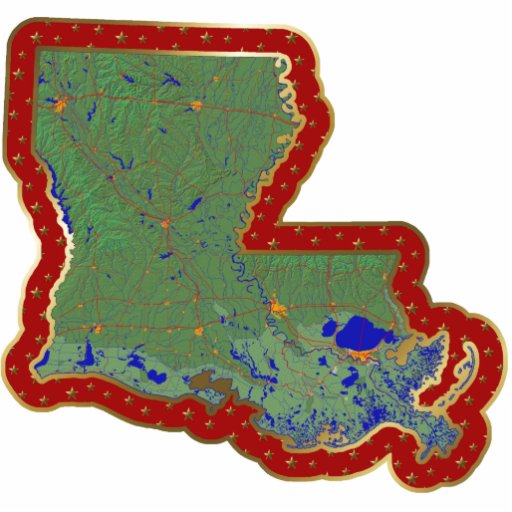 Louisiana Map Christmas Ornament Cut Out Zazzle