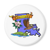 Louisiana Map magnets by GeographyTees Louisiana Map magnets