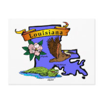 Louisiana Map postcards