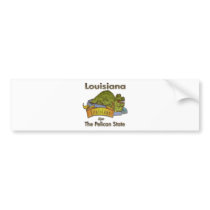 Louisiana Pelican State Aligator Bumper Sticker