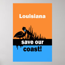 Louisiana save our coast poster