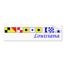 Louisiana spelled in nautical flag alphabet bumper stickers