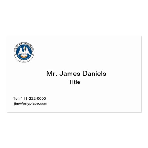 Louisiana State Seal Business Card (front side)