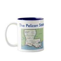 Louisiana Symbols & Map mugs