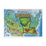 Louisiana USA Map Postcard