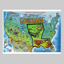 Louisiana USA Map postcards