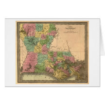 LouisianaPanoramic MapLouisiana Greeting Card