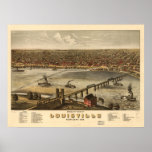Louisville Kentucky 1876 Panoramic Map Posters