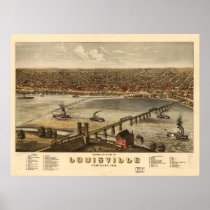 Louisville Kentucky 1876 Panoramic Map Posters