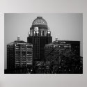 Louisville Skyline Black & White Photography Print