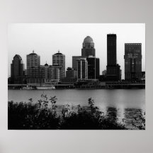 Louisville Skyline Black & White Print