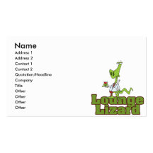 lounge lizard cartoon business card template