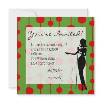 Lounge Singer Christmas Colors invitations