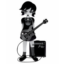 LoungeKat T-shirt - Bass Girl (women's) by LoungeKat LoungeKat T-shirt - Bass Girl (women's)