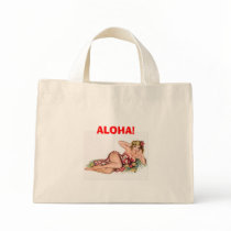 Lounging Hawaiian Pinup Girl Tote bags
