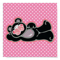 lounging pink and black bear posters by animalmadness lounging pink and black bear posters