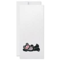 lounging pink and black bear personalized rack card