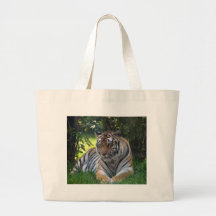 Lounging Tiger Canvas Bags
