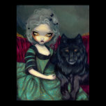 Loup-Garou: Noir black wolf gothic rococo Print