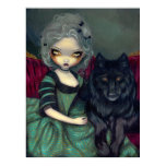 Loup-Garou: Noir black wolf gothic rococo Print