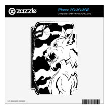 Loup Garou (Werewolf) Decals For iPhone 3