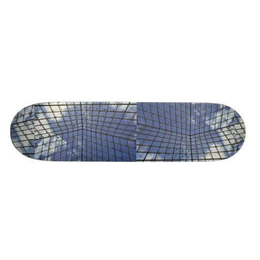 Louvre pyramid lines skate boards