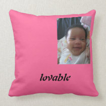 Lovable baby pink photo throw pillow