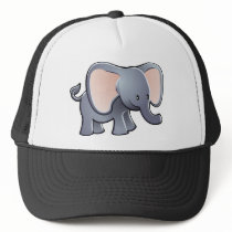 lovable elephant children’s cartoon character trucker hat