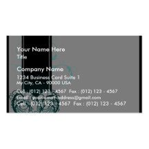 Lovable floral heart and aqua blue swirls business cards