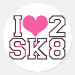 Love2SK8 - Black & Pink Stickers